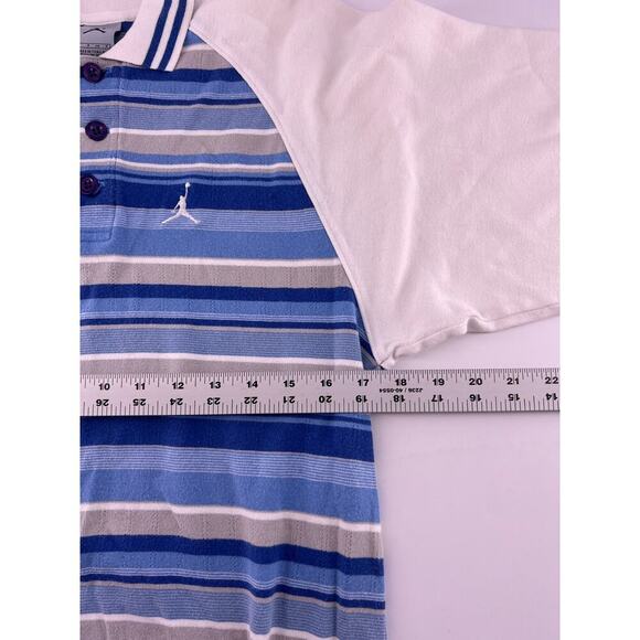 Vintage Air Jordan Shirt Mens Small Blue White Polo Golf Preppy Short Sleeve - Picture 6 of 8